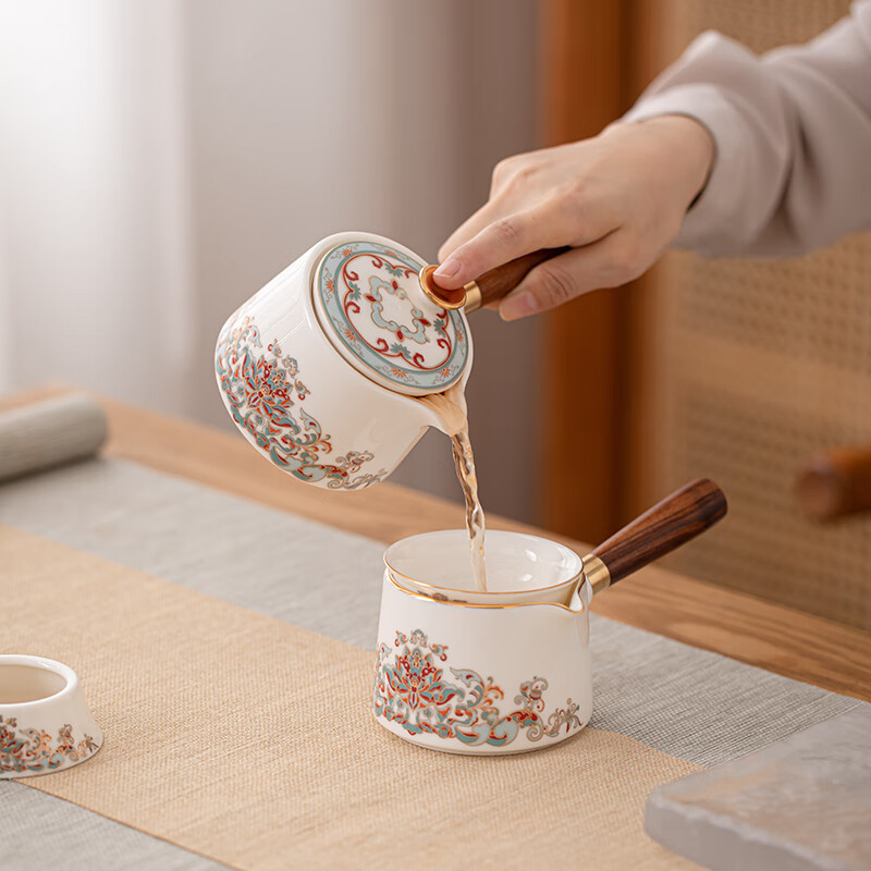苏氏陶瓷/SUSHI CERAMICS SS002 羊脂玉瓷宝相花15件套茶具大套装 (单位:套)高清大图