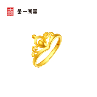 金一国囍足金 精品皇冠戒指女士开口戒指（计价）ABA020