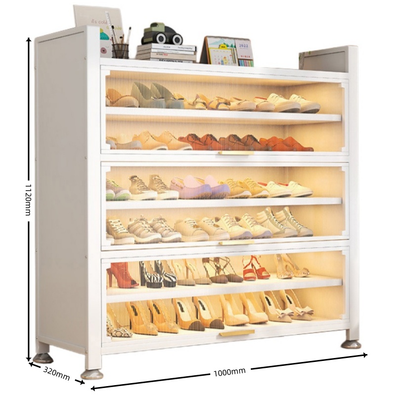 攸形收纳鞋柜100*32*112cm个高清大图
