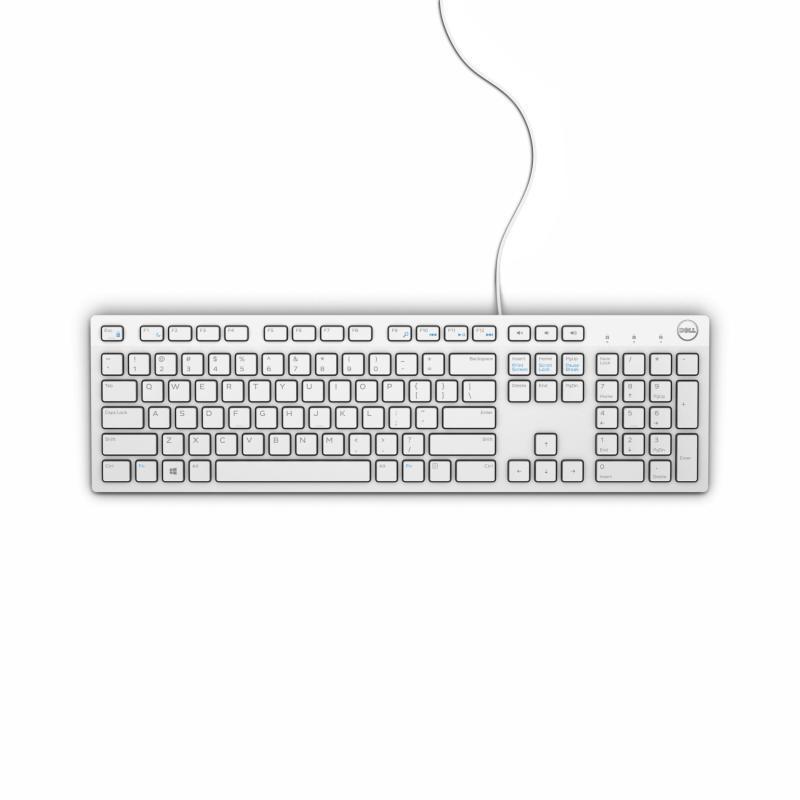戴尔(DELL)键盘 有线USB接口笔记本电脑台式机一体机家用办公U口多媒体键盘 KB216 白色