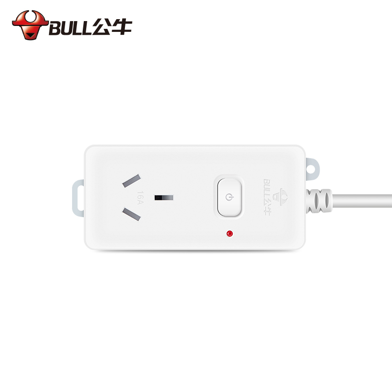 bull公牛空调16A安电源插座转换器大功率4000w/1.8/3/5米接线板插排插线板 104D1.8米