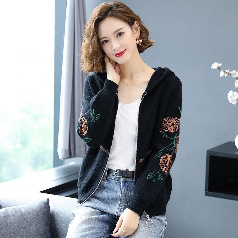 2024新款春秋装中年妈妈装中长款仿水貂绒春秋外套女中老年洋气外衣高清大图