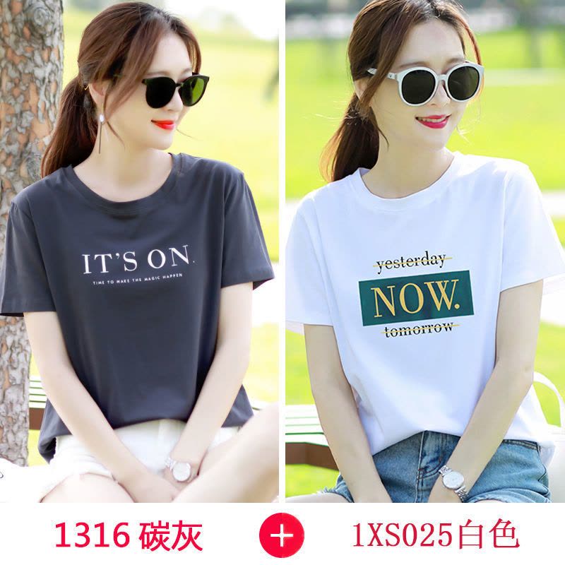T恤女短袖新款韩版夏宽松印花大码上衣图片
