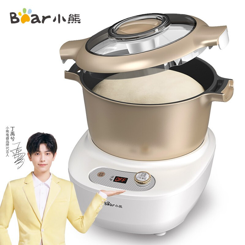 小熊(Bear)和面机小型全自动电动家用揉面机活面机压铸铝不粘涂层和面桶面粉搅拌打面厨师机 HMJ-A50E2 5L