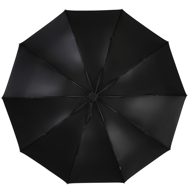 天堂 加大加固平光缎黑胶三折晴雨伞 平光黑胶SCP（把）