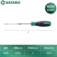 世达（SATA) T系列一字形穿心螺丝批6*150MM 61605