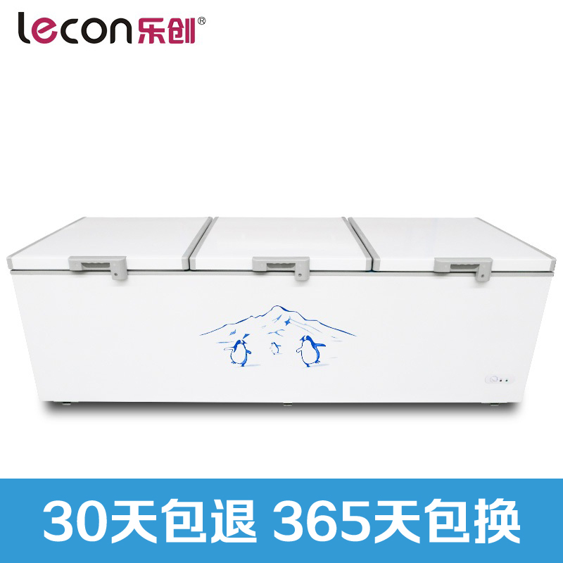 lecon/乐创洋博 1580升卧式冷柜 单温双门冰柜冷冻柜冷藏柜商用家用冰柜 中小商场专用 低能耗