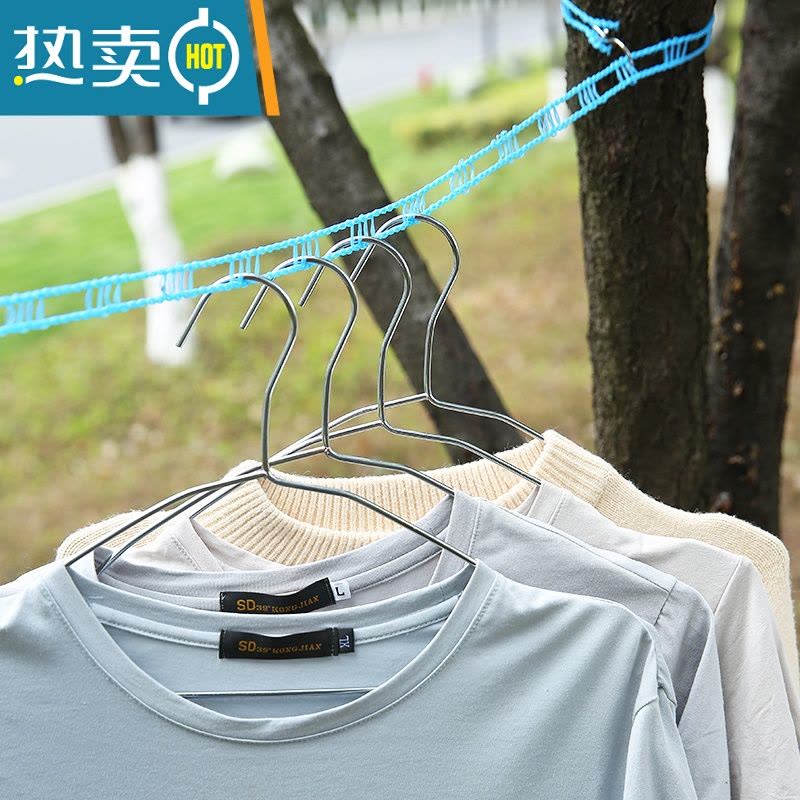 敬平栅栏式出门便携防滑尼龙挂绳子加粗防风夹户外室内晒被绳子 栅栏式5米 颜色随机图片