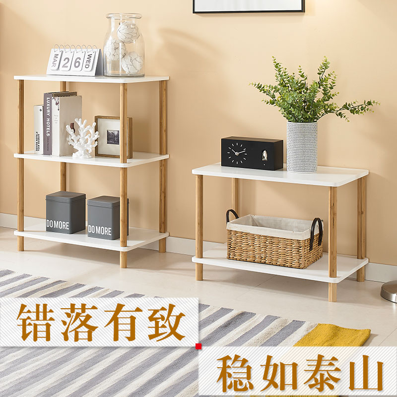 实木微波炉移动北欧卧室置物落地客厅隔板厨房多层收纳架收纳层架 三维工匠高清大图