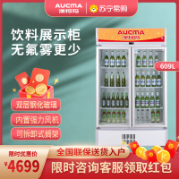 澳柯玛(Aucma)609升侧开门单温冷柜商用展示柜立式陈列柜冷藏柜冷藏保鲜柜啤酒饮料柜双开门SC-609