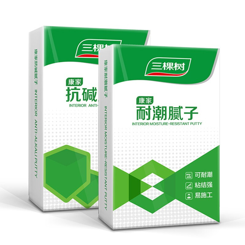 三棵树腻子粉 内墙腻子粉找平涂料抗碱耐潮内墙面层腻子15kg10袋起拍