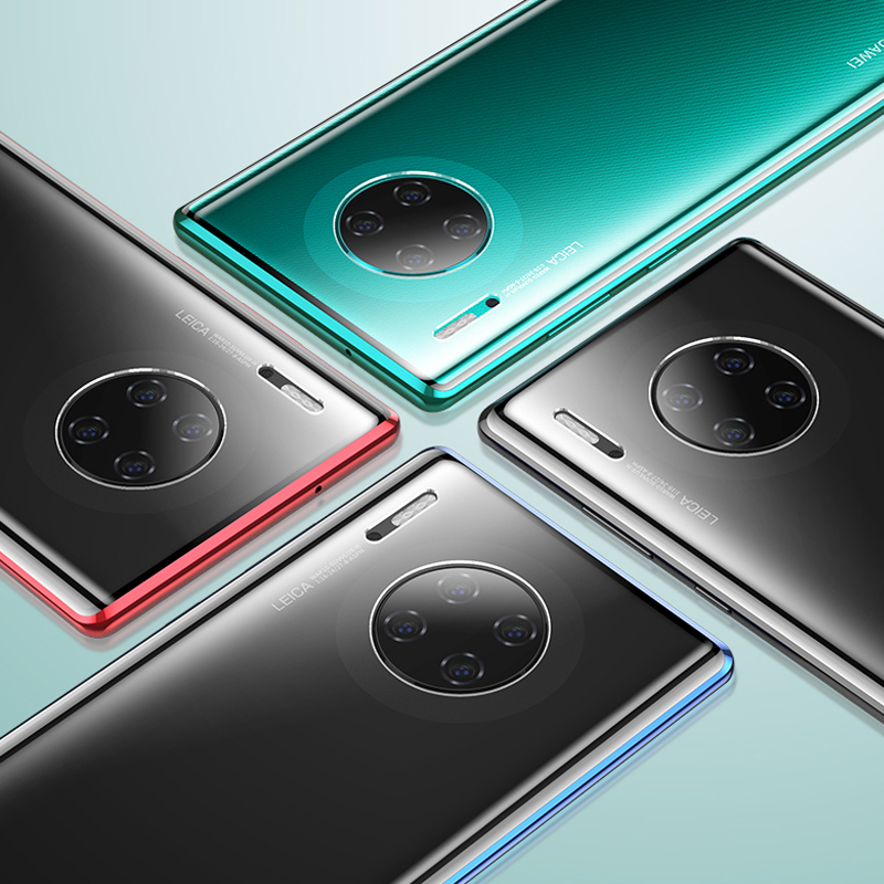 可波[双面玻璃]华为mate30pro手机壳全包防摔mate20双面玻璃金属透明保护套5g版新款P30pro保护壳高清大图