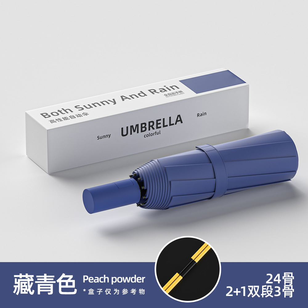 DXP 通勤晴雨两用遮阳防晒伞 24纤维骨全自动高清大图