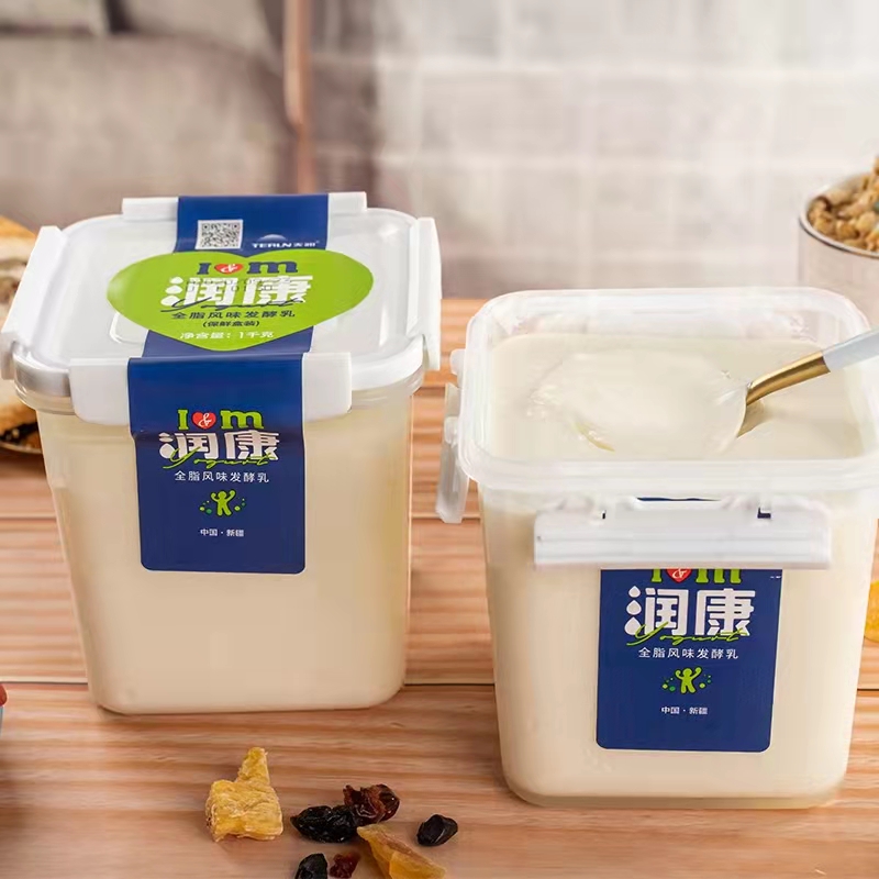 天润润康全脂风味发酵乳酸奶1kg 新疆黄金奶源 豆腐状入口即化 全程冷链运输保鲜到家高清大图