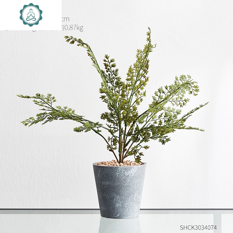 北欧绿植仿真龟背叶假花装饰小盆栽假盆景植物客厅办公室桌面摆件 封后 水泥盆栽-芋豆瓣叶仿真植物