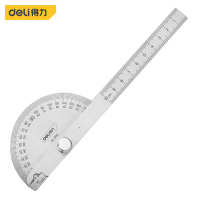 得力/deli 直尺 DL7306 银色 不锈钢角度尺