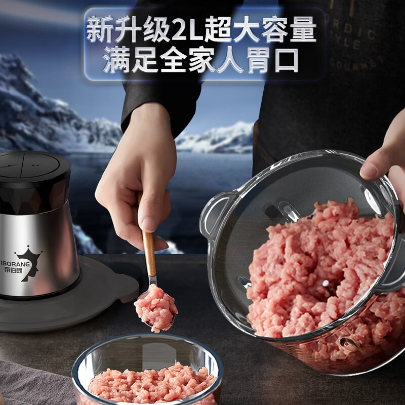 帝伯朗花样系列 幻影双档家用绞肉机2L DBL-003J高清大图