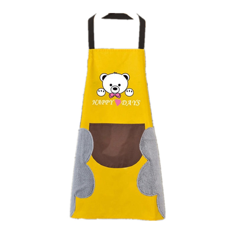 可擦手围裙防水防油做饭男女士罩衣袖套套装 厨房工作可爱家用高清大图