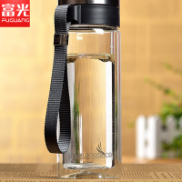 富光(FUGUANG)玻璃杯G102-280 280ml 玻璃泡茶杯 耐热双层玻璃杯 便携水杯子