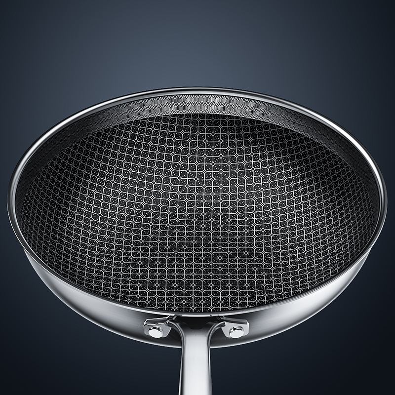 康巴赫0氟蜂窝炒锅套装32cm（带304铲勺、蒸笼）高清大图