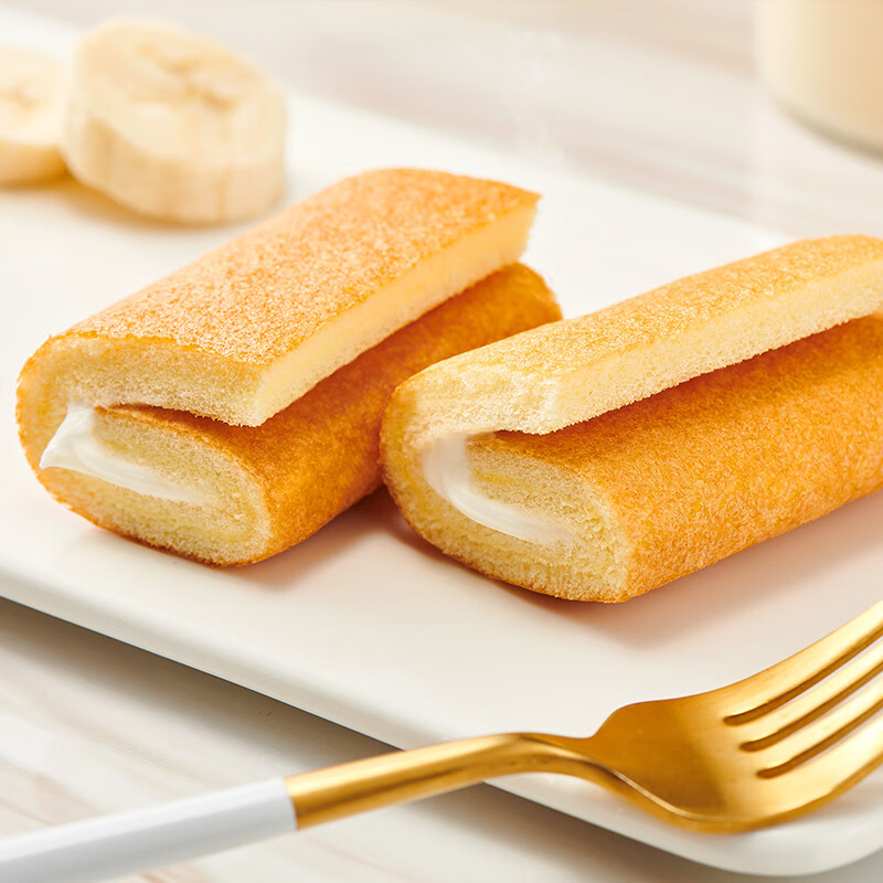 达利园瑞士卷宿舍早餐面包蛋糕零食小糕点甜品香蕉味240g*2袋装高清大图