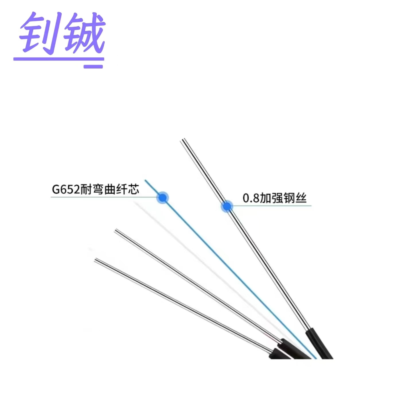 钊铖 室外皮线光缆光纤2芯1000米/卷高清大图