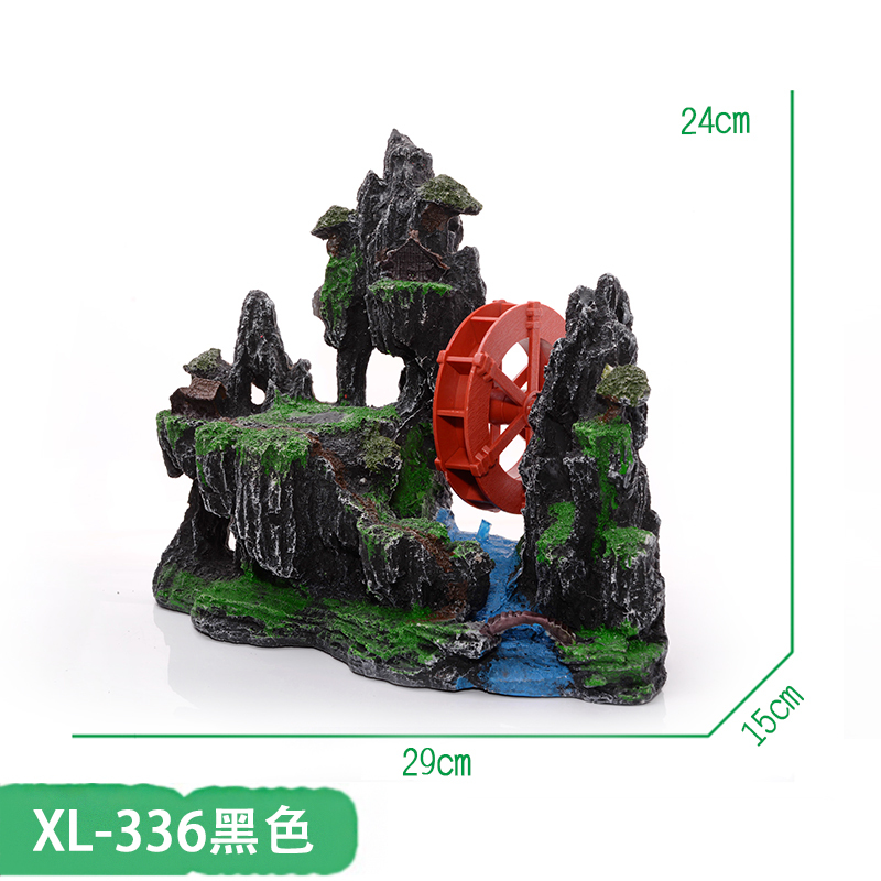 假山鱼缸造景石水族装饰布景假山石头植物摆件小树创意套餐高清大图