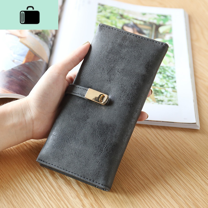 2020长款钱包女日系韩版原创百搭时尚简约ins学生超薄款钱夹NEW LAKE 黑色现货