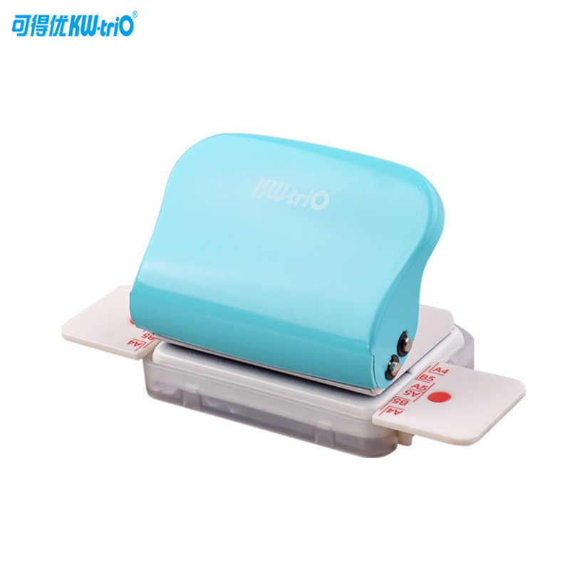 可得优(KW-triO)99H9活页打孔机 绿色 6孔5页打孔机按压式打孔器 六孔打孔器打洞器定位打孔器 办公用品