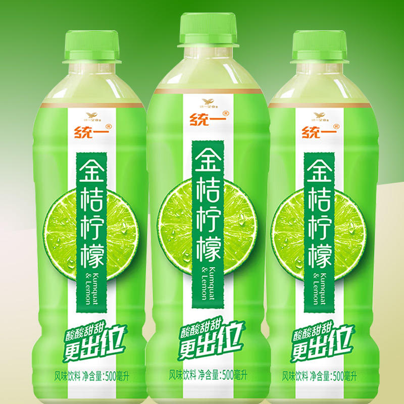 统一金桔柠檬500ml*15瓶整箱分享装茶水饮品饮料夏日清凉饮料高清大图