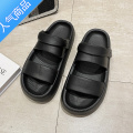SUNTEK大码凉鞋女踩屎感2023夏季新款两穿半拖拖鞋外穿沙滩软底防滑时尚 黑色一鞋两穿有大码 40/41