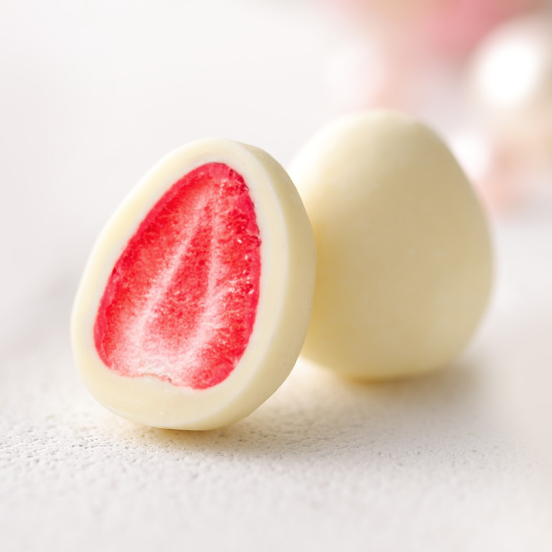 大吃兄草莓夹心巧克力白巧克力球64克