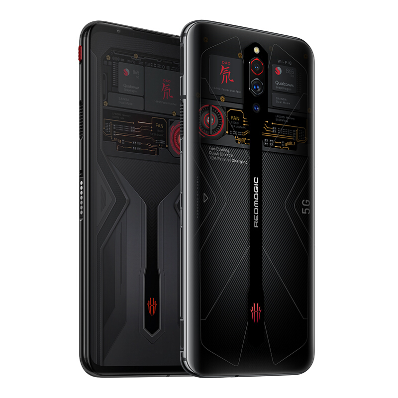 联通电信5g手机骁龙865144hz屏幕刷新率内置风扇散热红魔4代5g透明版