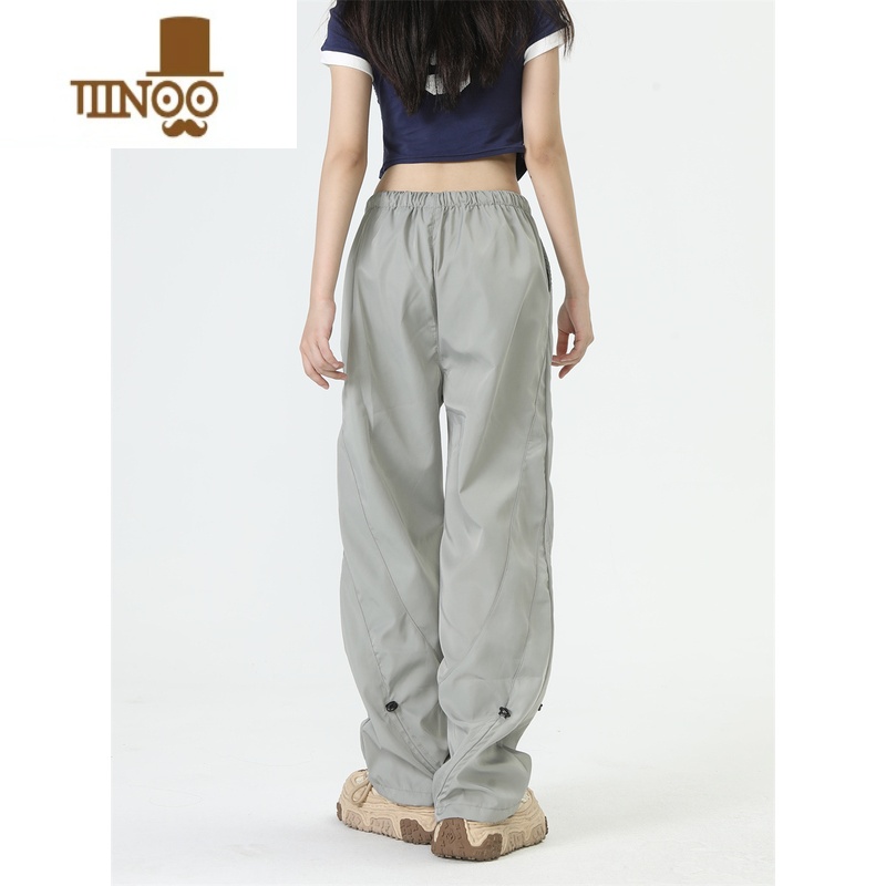 YANXU不吃软饭 美式hiphop宽松嘻哈直筒速干工装裤子潮休闲伞兵裤男女高清大图