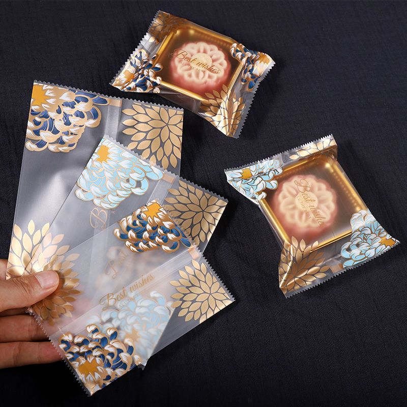 2021新款月饼包装袋 烘焙机封袋半透明蛋黄酥云腿月饼包装袋子100 9*