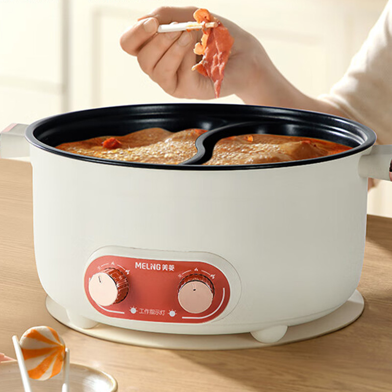 美菱电火锅6L分区控温涮煮鸳鸯电火锅单层MT-LC5015高清大图