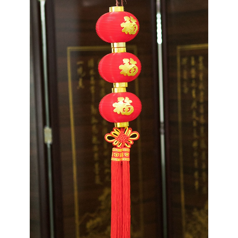 春节元旦婚庆装饰品长串福字喜庆红灯笼户外餐厅室内场景布置道具16