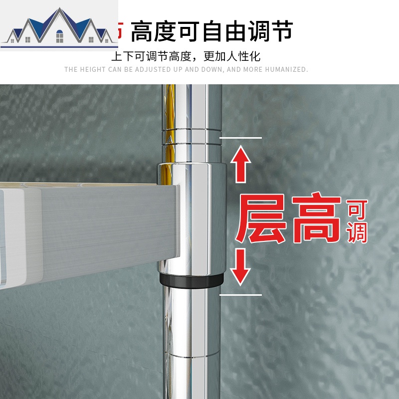 304不锈钢厨房三角形置物架转角架落地多层 放锅架子收纳架多功能 三维工匠高清大图
