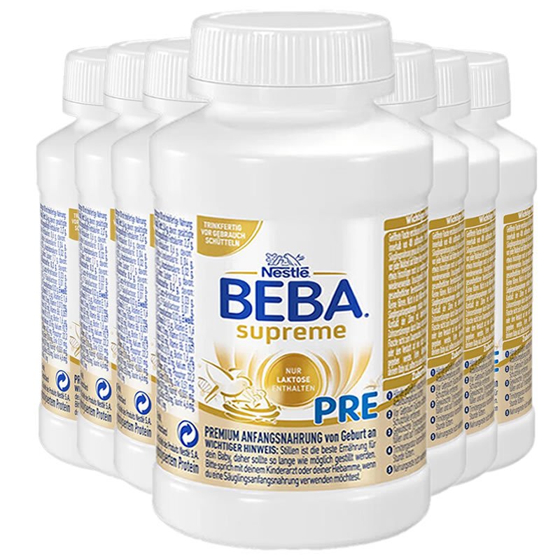 26年3月-原装进口德国 雀巢(Nestle)BEBA贝巴至尊婴幼儿配方液态水奶PRE段(0岁以上)200ml*8瓶