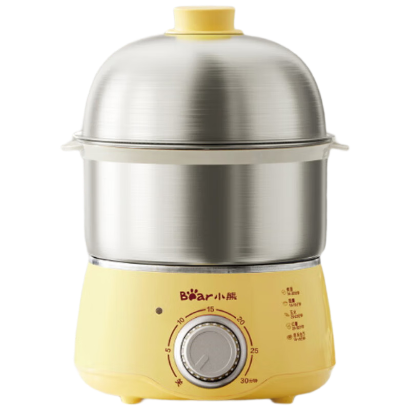 小熊(Bear)煮蛋器蒸蛋器定时自动断电小型不锈钢多功能双层煮鸡蛋早餐神器 ZDQ-A14X2