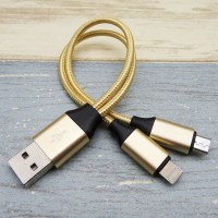 适用一拖二合数据线充电宝短线6s/7/8X安卓手机通用双头电源线2