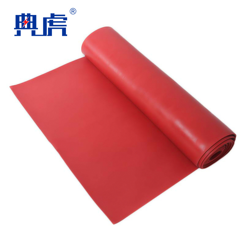 典虎 绝缘橡胶垫 红色10mm*1m*5m 卷高清大图