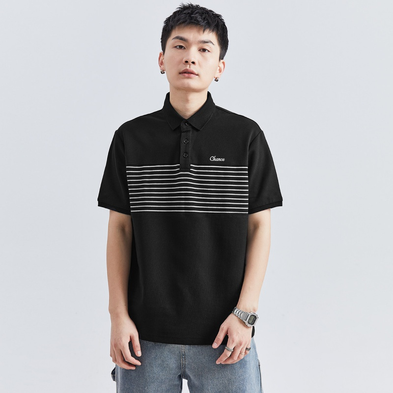 [1.5折价49元]唐狮 polo衫男短袖男士polo衫短袖拼接翻领男polo衫短袖