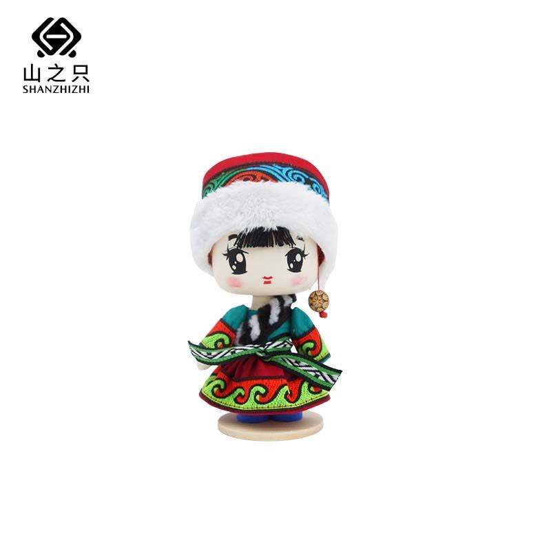 山之只 装饰摆件藏族娃娃 MZ0112 对图片