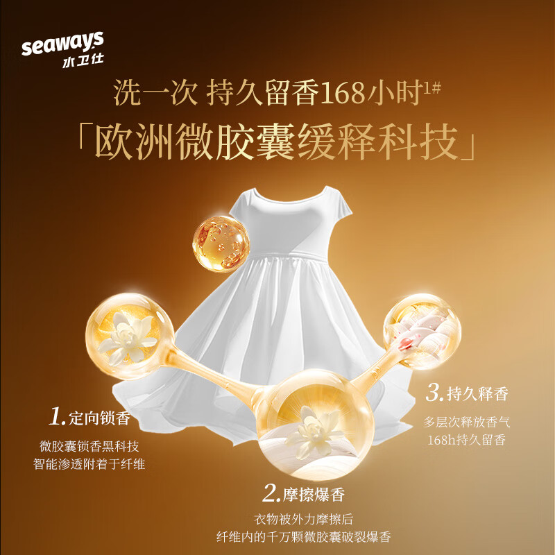 水卫士香氛大师香水洗衣液1kg*1瓶 持久留香柔顺防静电除菌除螨手洗机洗高清大图