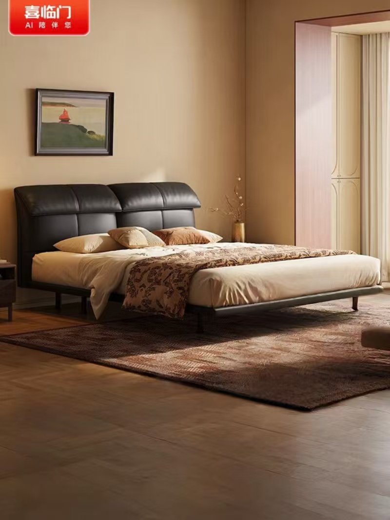 喜临门 - 天鹅湖悬浮床 进口头层牛皮双人排骨架主卧大床高清大图