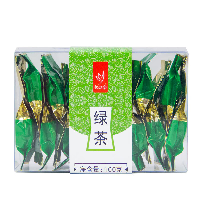 忆江南 茶叶盒装绿茶100g塑盒绿茶炒青散装小袋清香【新老包装随机发】