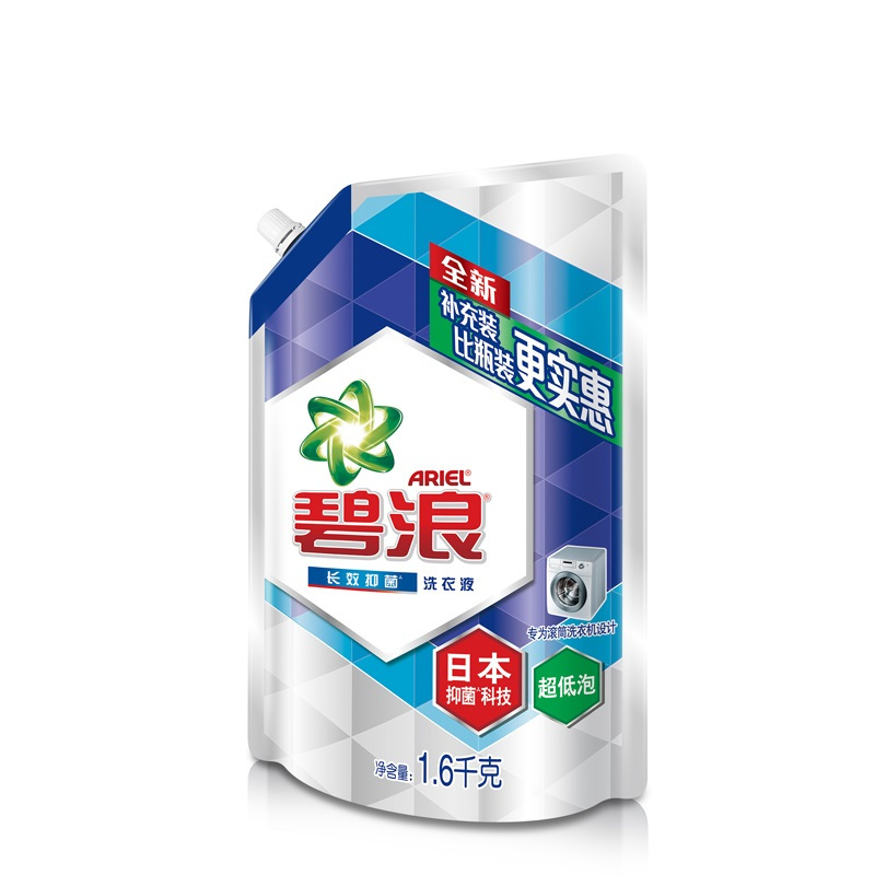 碧浪洗衣液日本抑菌科技超低泡1.6千克袋装 6袋/箱 单位:箱