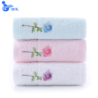 孚日洁玉毛巾家纺纯棉刺绣绵柔厚实吸水洗脸毛巾76*34cm三条装 110g/条