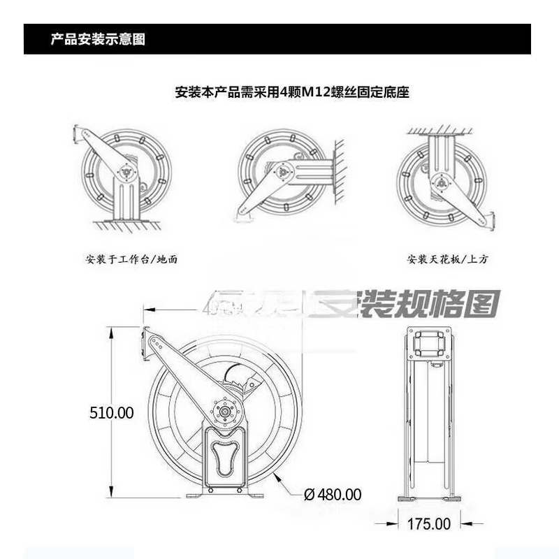 沐菁华黑色盘15米+金色喷枪冲地洗地龙头 厨房抽拉高压洗车水龙头壁挂自动回高清大图